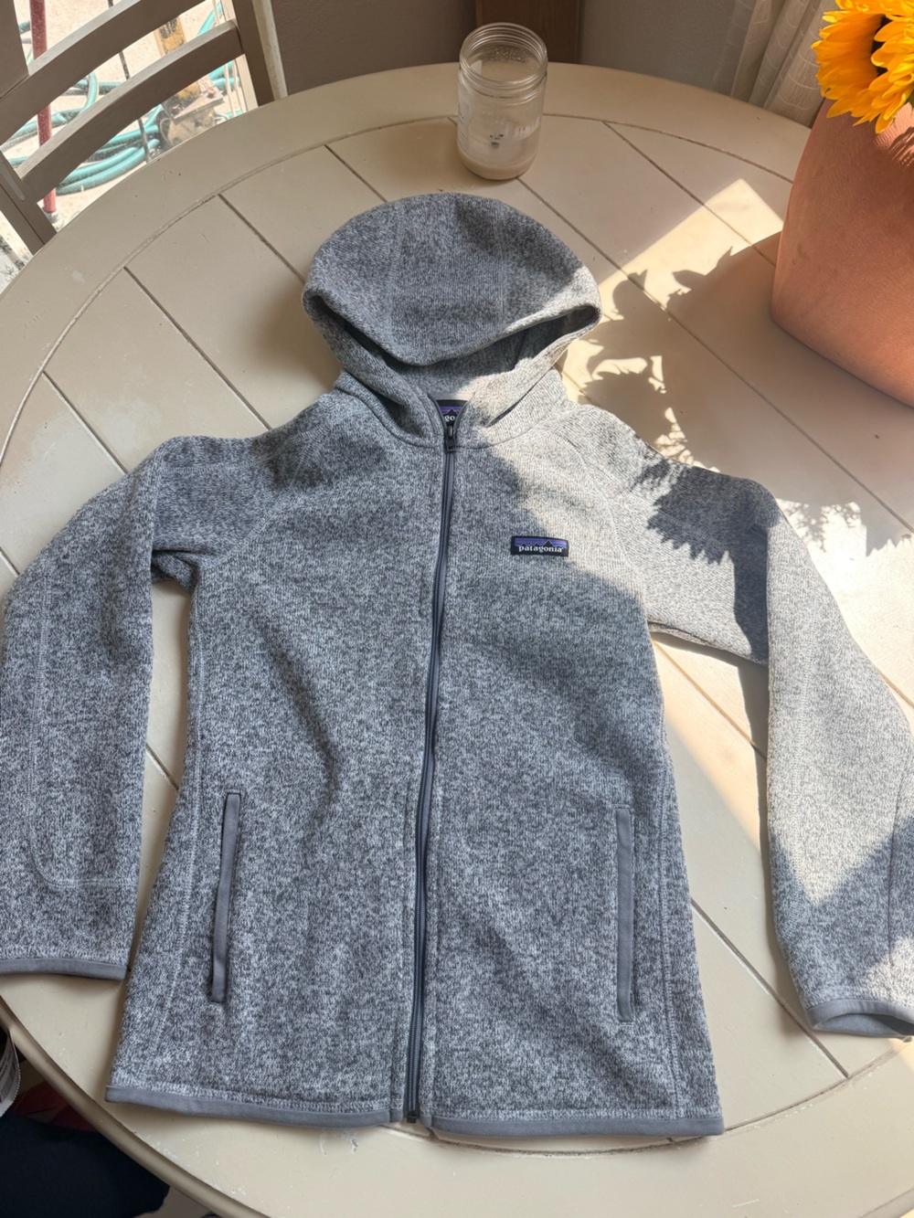 Patagonia woman’s Heather Gray Full-Zip Hooded Jacket